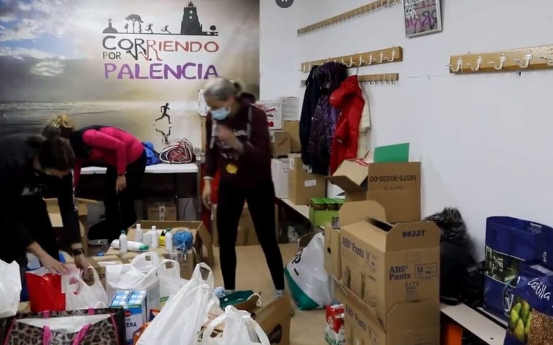 Cáritas y «Corriendo por Palencia» recogen material sanitario y comida para Ucrania