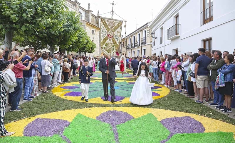 Una ofrenda floral kilométrica